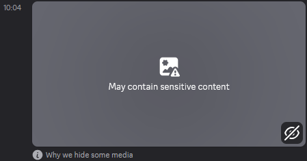 A warning from Discord advising that an image/gif "May contain sensitive content"